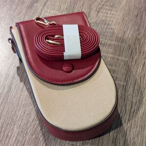 Red and Beige Crossbody Bag